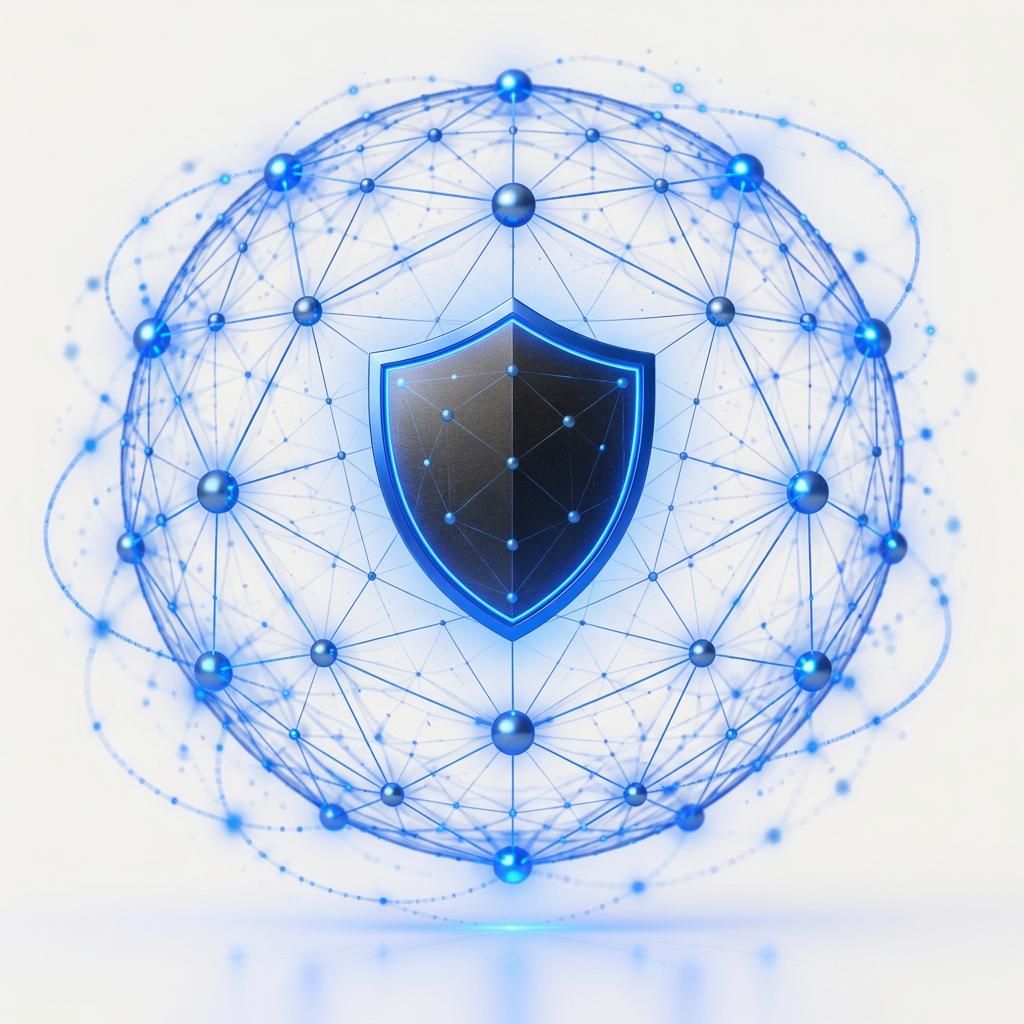 A resilient mesh network protecting a central shield