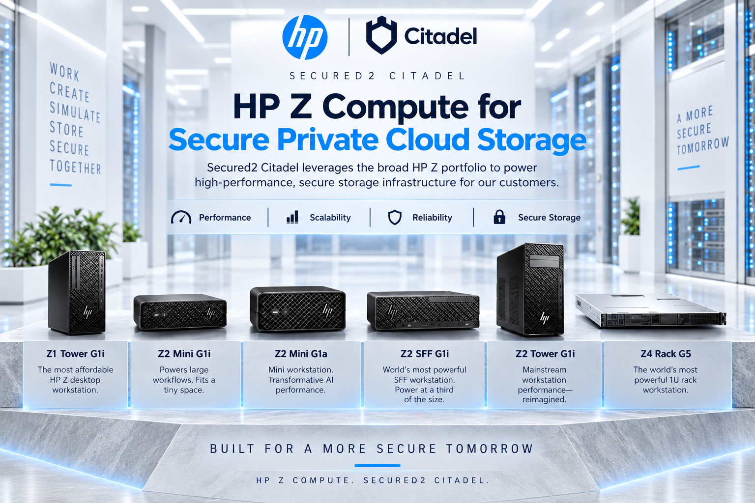 HP Z Compute for secure private cloud storage with Secured2 Citadel