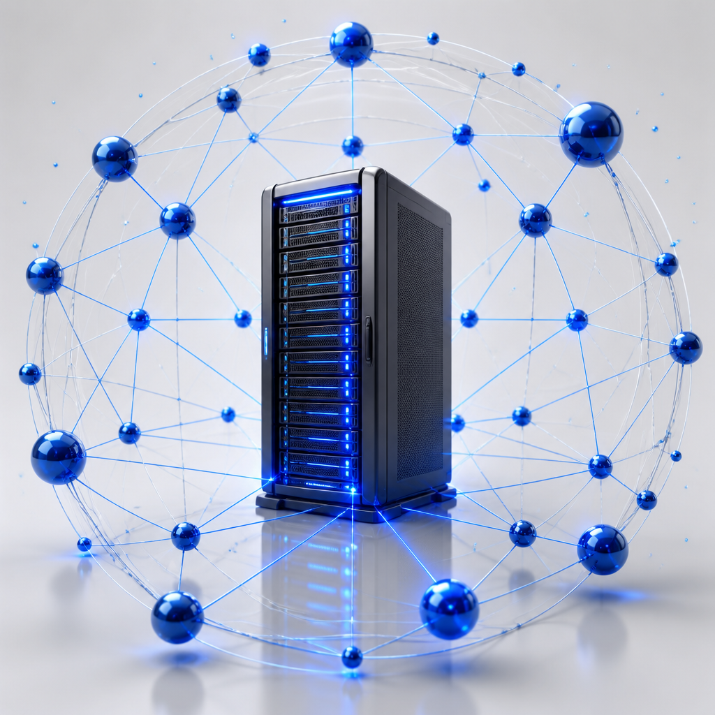 A secure server connected to a resilient mesh network